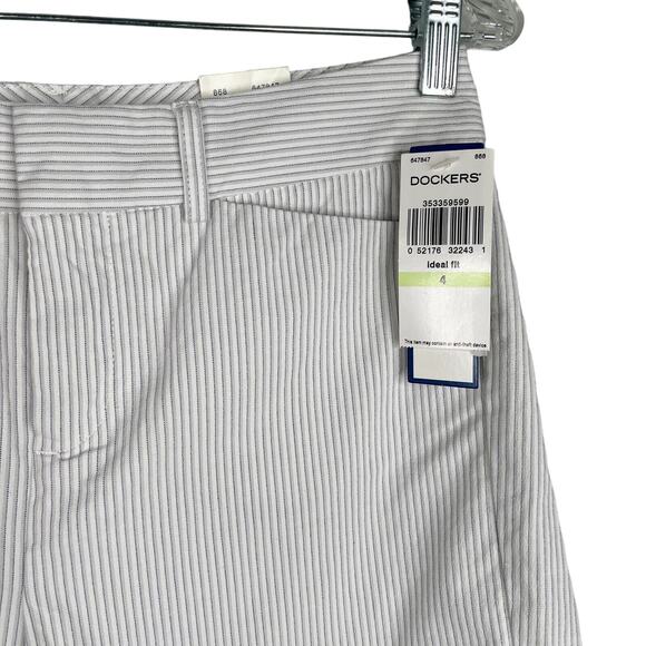 Dockers Womens Shorts 4 Ideal Fit Mid Rise Metro Bermuda Stripes New - Picture 11 of 11